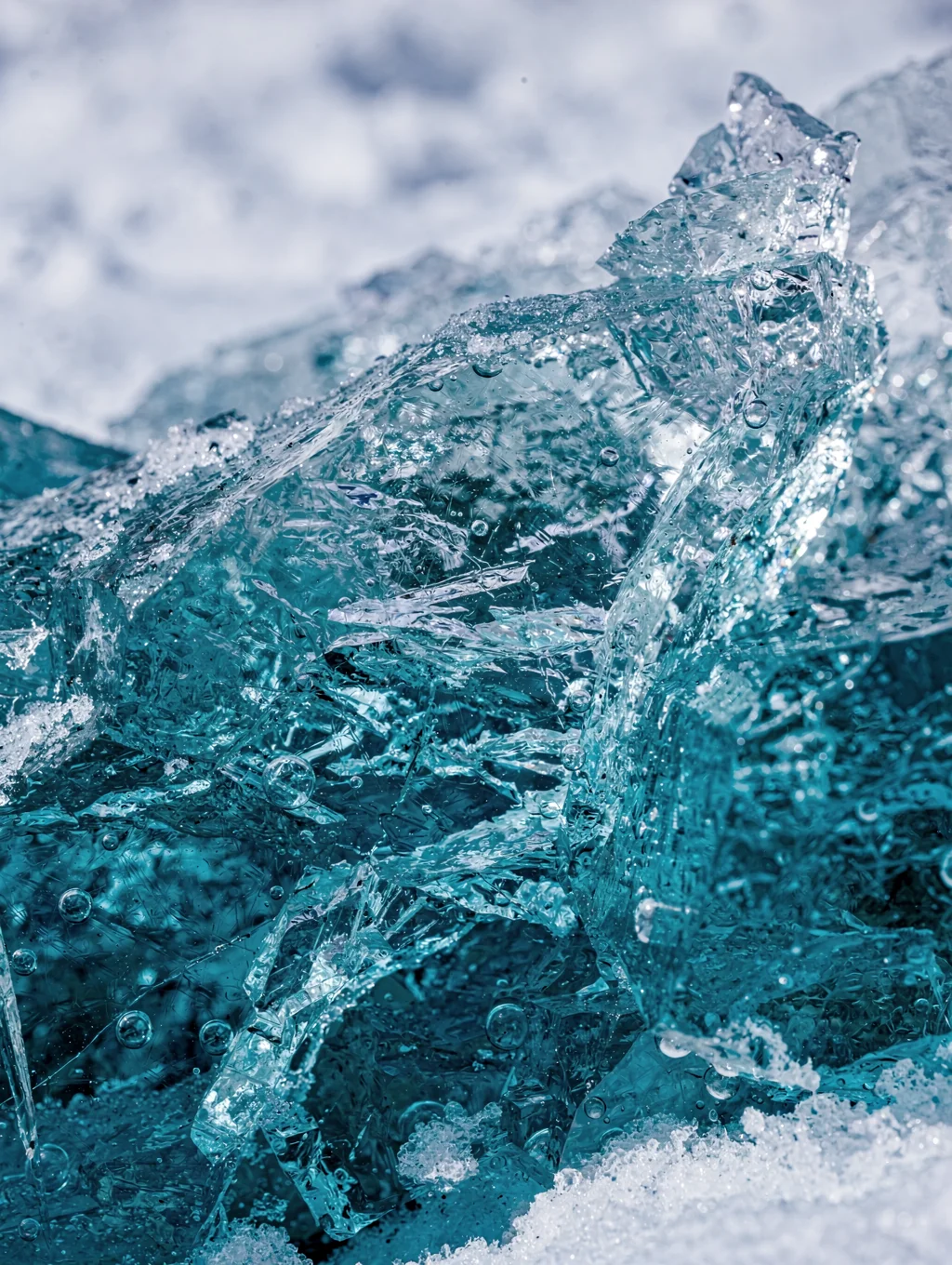 Close up of glacial ice texture