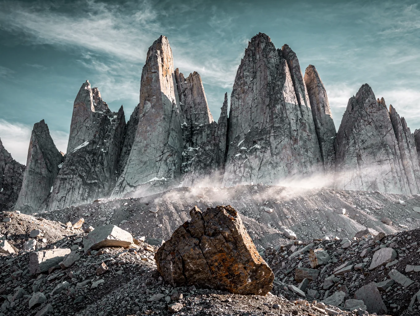 Granite mountain spires in Patagonia